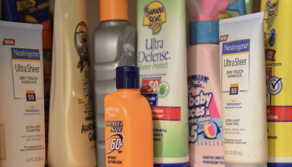 The different brands of sunscreen.